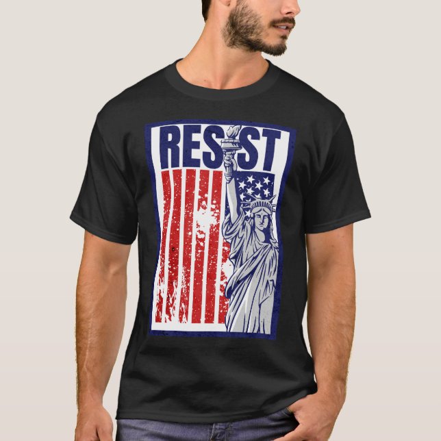 Statue des T - Shirt des Protestes von Liberty Res (Vorderseite)
