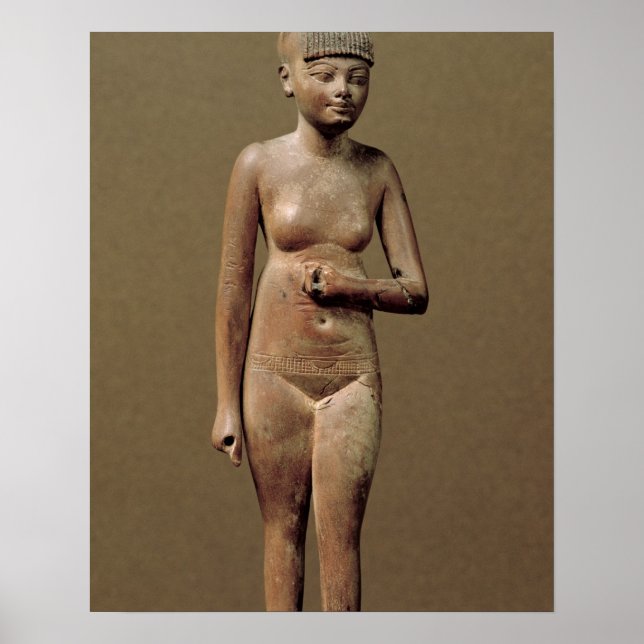 Statue eines jungen Dienstmädchens (Holz) Poster (Vorne)