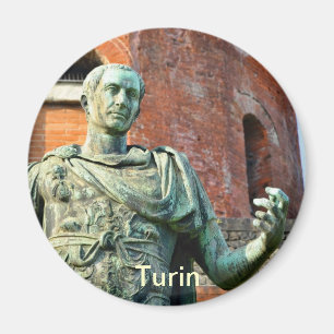 Statue eines Römers vor antiken Ruinen Magnet