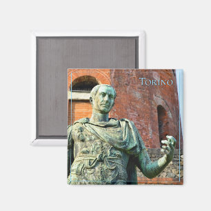 Statue eines Römers vor antiken Ruinen Magnet