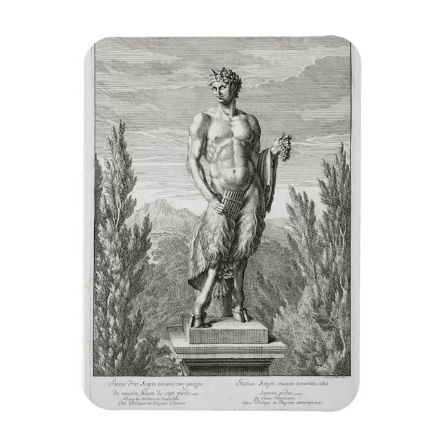 Statue eines Satyr mit einem Haufen Trauben, Versa Magnet (Vertikal)