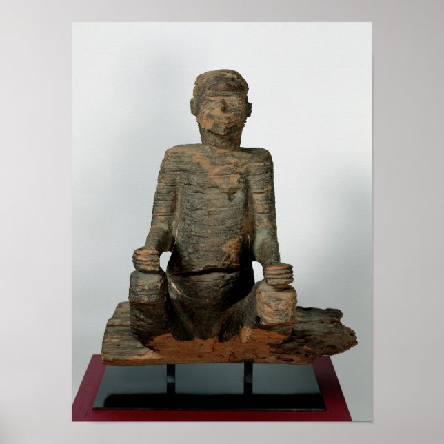 Statue eines Sitzenden, Mbembe, Nigeria Poster (Vorne)