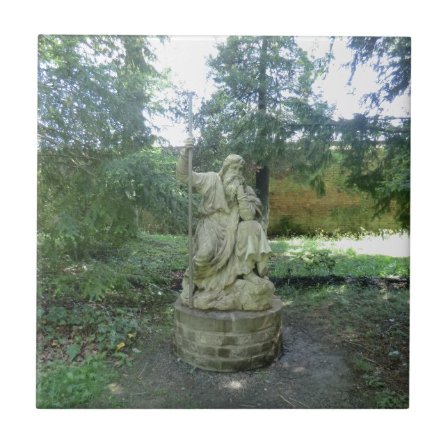 Statue eines Waliser-Druiden bei Erddig Hall Fliese (Vorderseite)