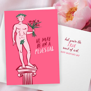 STATUE GALENTINE Valentine Whimsical Funny Hype Karte
