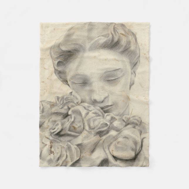 Statue im Garten I Fleecedecke (Vorderseite)