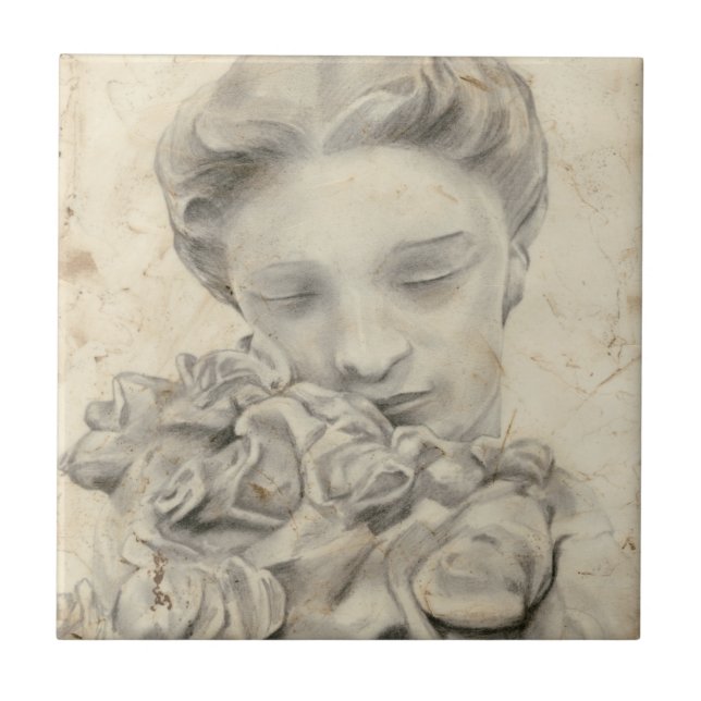 Statue im Garten I Fliese (Vorderseite)