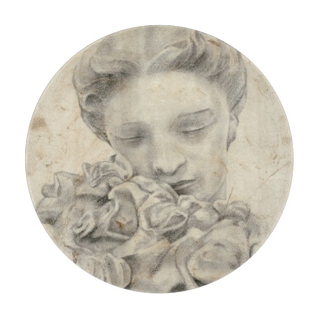 Statue im Garten I Schneidebrett (Vorderseite)