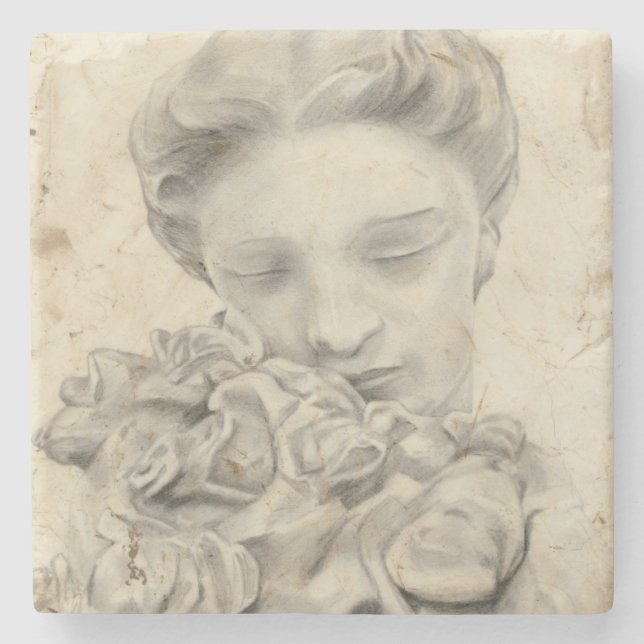 Statue im Garten I Steinuntersetzer (Vorderseite)