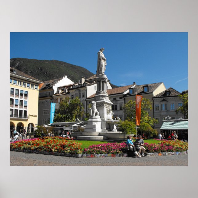Statue in Bozen Italien Poster (Vorne)