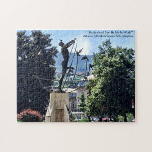 Statue in Sarajevo Park Bosnien Puzzle