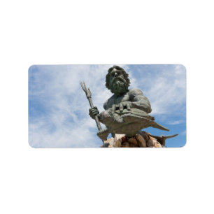 Statue König-Neptun Virginia Beach Adressaufkleber