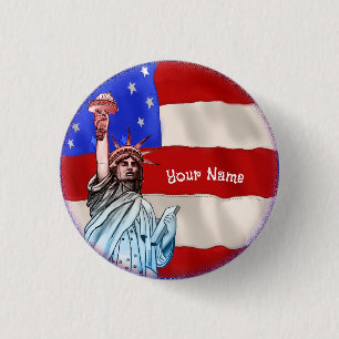 Statue Liberty Button