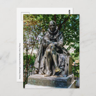 Statue Montaigne am Platz Paul Painleve in Paris Postkarte