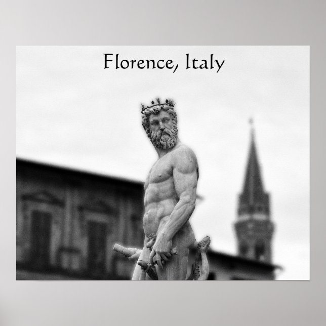 Statue Neptune, Florenz, Poster (Vorne)