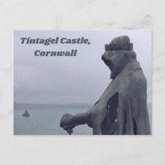 Statue of King Arthur at Tintagel Castle Postkarte