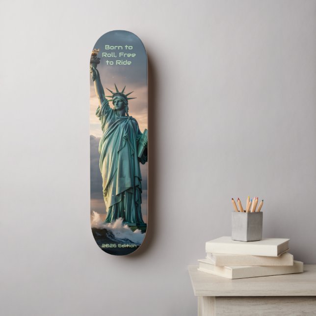 Statue of Liberty 1776–2026 Freedom Skate Art Skateboard (Wandkunst)