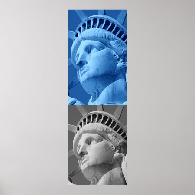 Statue of Liberty Blue Gray Pop Kunstgewerbe Poster (Vorne)