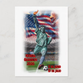 Statue of Liberty feiert Fußball auf einem Feiertagspostkarte