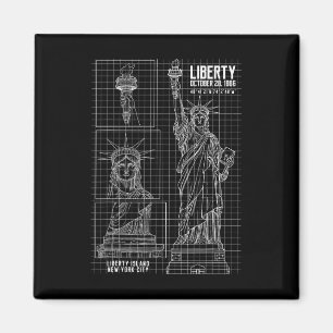Statue Of Liberty Insel New York Technisches Diagr Magnet