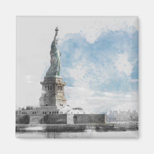 Statue of Liberty Magnet Manhattan NYC Wasserfarbe