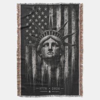 Statue of Liberty mit distressed amerikanischer Fl Decke