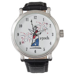 Statue of Liberty mit Feuerwerk 250. Unabhängigkei Armbanduhr