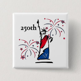Statue of Liberty mit Feuerwerk 250. Unabhängigkei Button