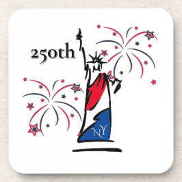 Statue of Liberty mit Feuerwerk 250. Unabhängigkei Getränkeuntersetzer
