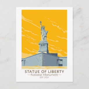 Statue of Liberty National Monument Vintage Postkarte