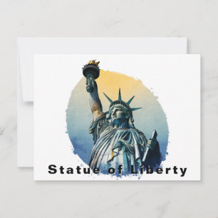 Statue of Liberty, New York Aquarell Postkarte