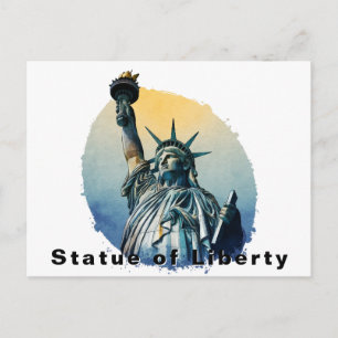 Statue of Liberty, New York Aquarell Postkarte