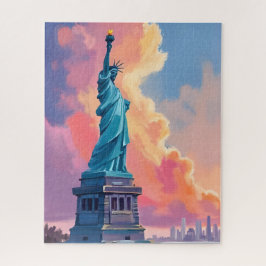 Statue of Liberty New York City Watercolor Puzzle