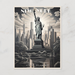 Statue of Liberty New York USA Reise Vintage Kunst Postkarte