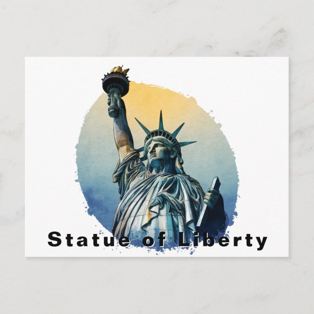 Statue of Liberty, New York Watercolor  Postkarte (Vorderseite)