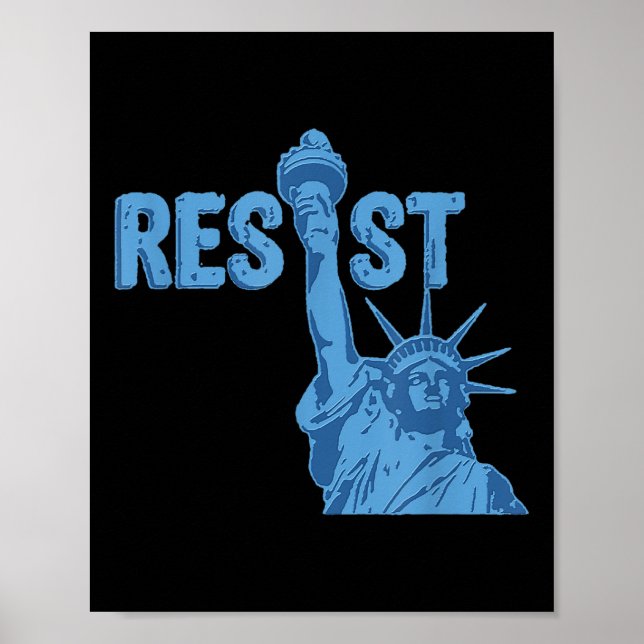 Statue of Liberty Resist Grafik #resiste Anti Poster (Vorne)