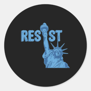 Statue of Liberty Resist Grafik #resiste Anti Runder Aufkleber