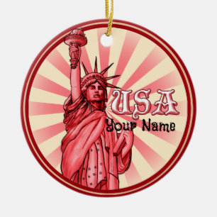 Statue of Liberty Rot USA Keramik Ornament