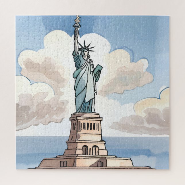 Statue Of Liberty | Sehenswürdigkeit Puzzle (Vertikal)