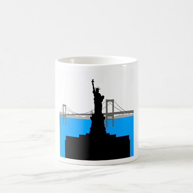 Statue of Liberty Silhouette New York Skyline Kaffeetasse (Von Creator hochgeladen)