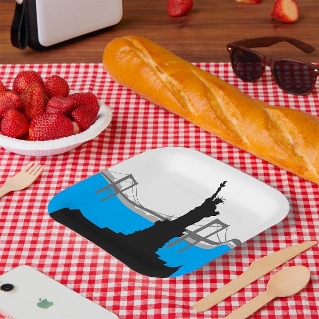 Statue of Liberty Silhouette New York Skyline Pappteller (Von Creator hochgeladen)