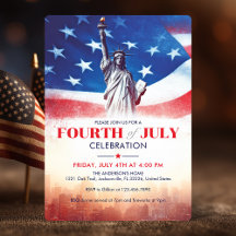 Statue of Liberty und USA-Flagge zum 4. Juli im Vi