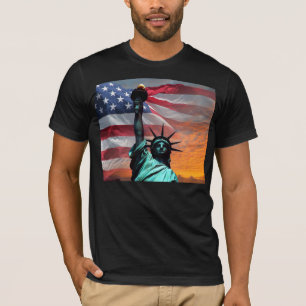 Statue of Liberty US Flag T - Shirt