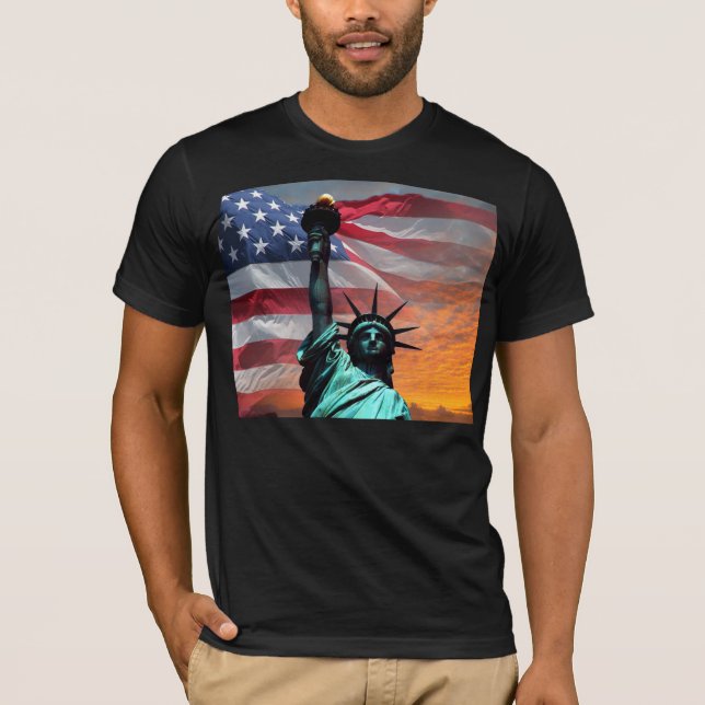 Statue of Liberty US Flag T - Shirt (Vorderseite)
