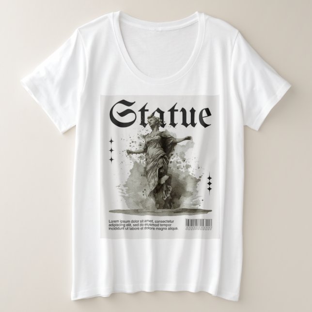 STATUE OF THE LIBERTY IN B&W DISIGN ON TSHIRT (Design vorne)