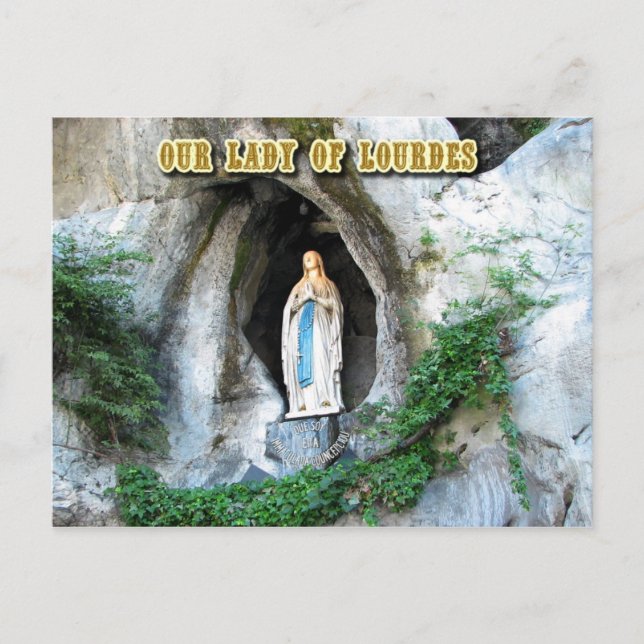 Statue Our Lady of Lourdes, Lourdes, Frankreich Postkarte (Vorderseite)