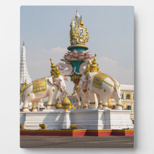 Statue rosa Elefanten Bangkok Thailand Fotoplatte