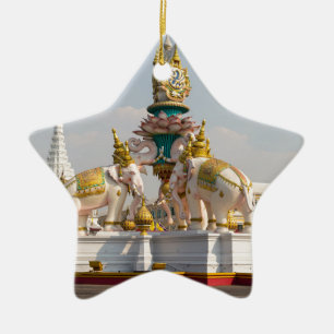 Statue rosa Elefanten Bangkok Thailand Keramikornament