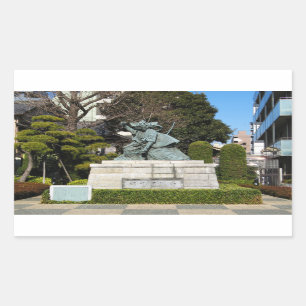 Statue SamuraisKamakura Gongoro Kagemasa Kabuki Rechteckiger Aufkleber