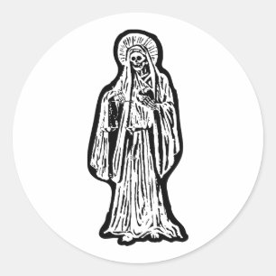 Statue Santa Muerte Runder Aufkleber