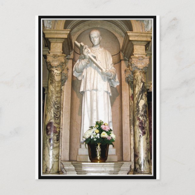 Statue St. Aloysius Gonzaga Postkarte (Vorderseite)